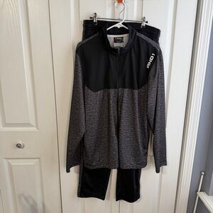 And1 charcoal heather two piece sweat suit set size large